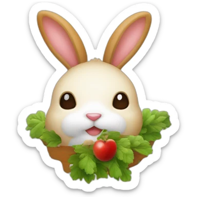 Fretchen und Hase zusammen unter einen kirschbaum sticker