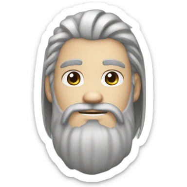 avatar roku long white pony hair and beard  sticker