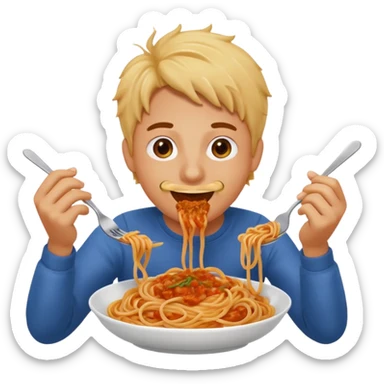 Tung tung sahur eating spaghetti  sticker