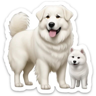 Great Pyrenees and Akita standing next to each other sticker