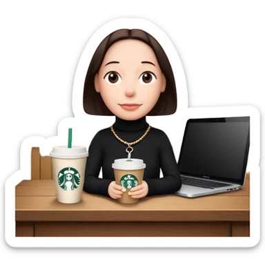 snoopy in a desk with starbucks and his chanel purse sticker