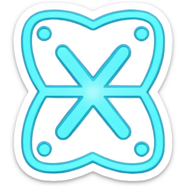 futuristic minimalistic emoji icon, letters "SANG" formed by three glowing digital lines representing Storm, Atom and NoizeGames, neon purple (#8B5CF6) and cyan (#00E0FF) on dark background, modern tech style, 1:1 aspect ratio
 sticker