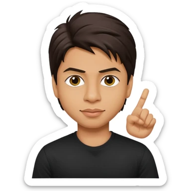 ipretty bratz emoji of shah rukh khan wearing a black tee,  sticker