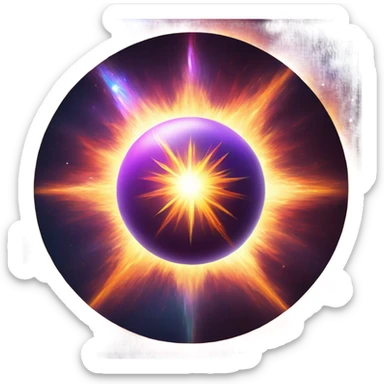 astral projection explosive star inside a ball sticker