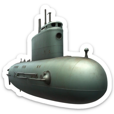 Submarine with large window, slightly weathered. sticker
