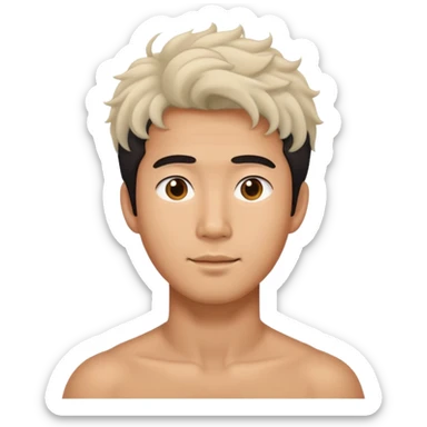 Asian man with coily hair sticker