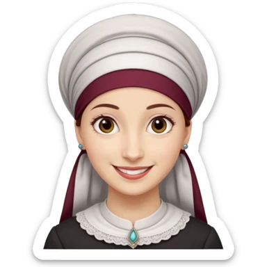 orthodox jewish woman with tichel circa. 1890 make into pretty young maroon sticker