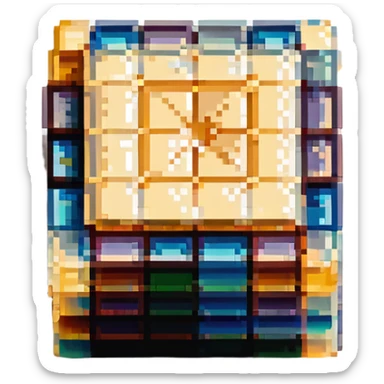 jabon artesanal, estilo pixel art, colores suaves, forma cuadrada, detalles simples sticker