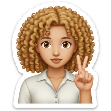 light skin curly haired girl holding up middle finger  sticker