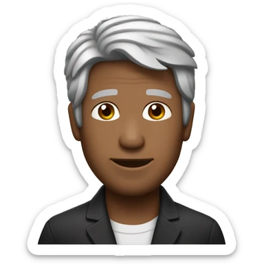 Gere um emoji para uma social mídia, braça do cabelo preto no ombro  sticker