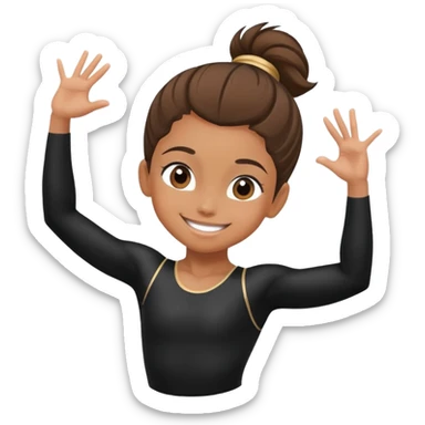 "A gymnast in black outfit with a smile and a look of surprise (normal skin) sticker