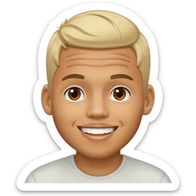 Chris Brown with blonde hair sticker