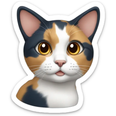 calico-cat,- blue-right-ear sticker