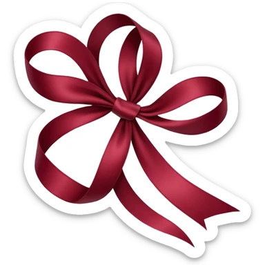burgundy red ribbon sticker