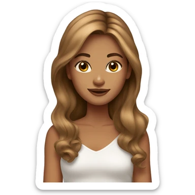 stunning tan girl light brown hair sticker