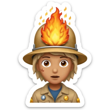 Brain with fire describe passion explorer person sticker