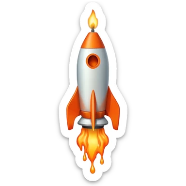 Yeah a rocket with a candle ON IT, so on it's side it must be 45 degree from the 360

So this: 🕯️

On a rocket sticker