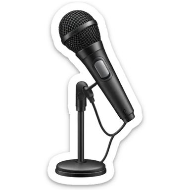 microphone with stand sticker