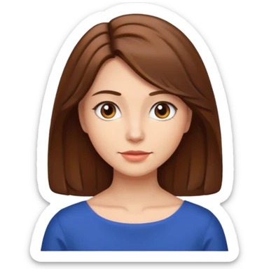 lady with a shoulder-length brown hair sticker