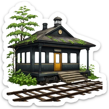 ABANDONED TRAIN STATION sticker