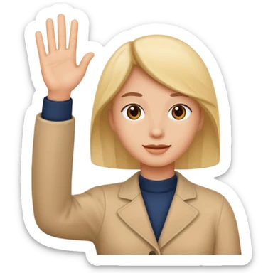 hello waving hand SMS sticker