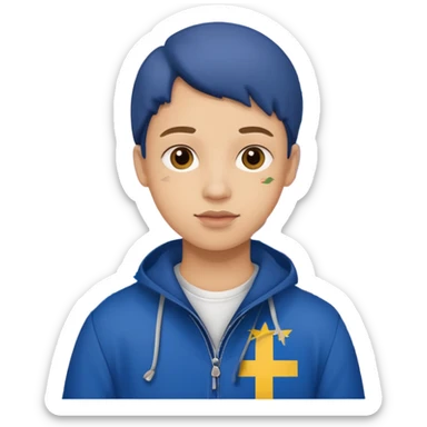 Europe styled student. Europe map with flags inside of the map is on the background  sticker