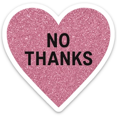  pink glitter No thanks heart, remove background sticker