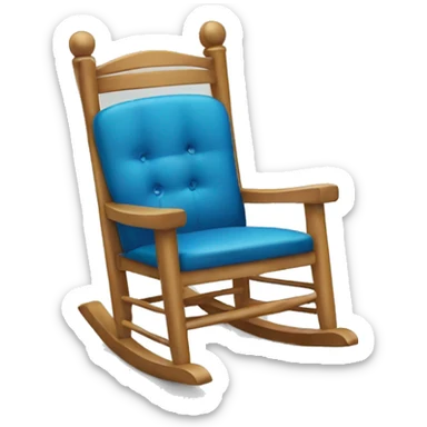 rocking chair  with blue custion sticker