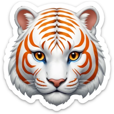White tiger blue eyes sticker