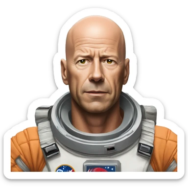 bruce willis from the armageddon in the spacesuit sticker