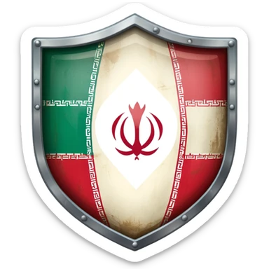 rectangular shield with the flag of Iran sticker