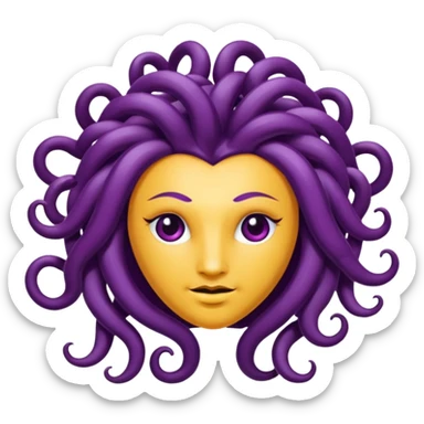 Hazme una medusa con piel de uva morada sticker