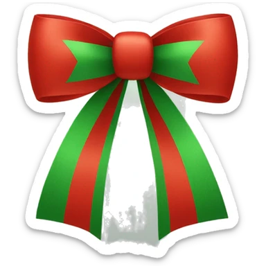 Red and green bow sticker
