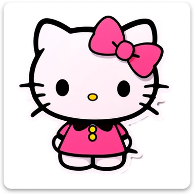 A hello kitty with a bow  sticker
