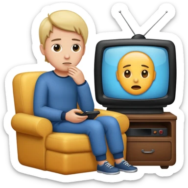 Watching tv  sticker