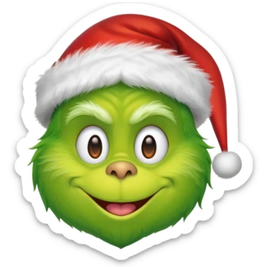 Create an emoji of the gtinch with a Santa hat sticker