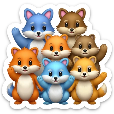 animals handing sticker