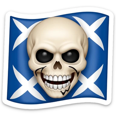 Blue white HSV Emoji bites black St. pauli flag with skull sticker