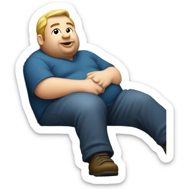 Extremely fat man sitting in the bed of a 2006 Chevy Silverado  sticker