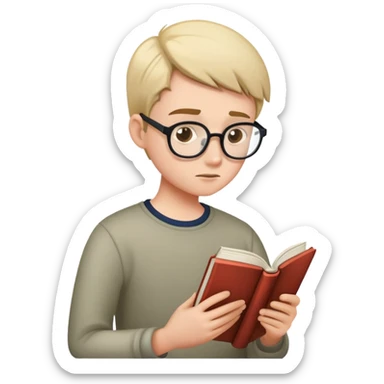 persona leyendo o escribiendo sola sticker