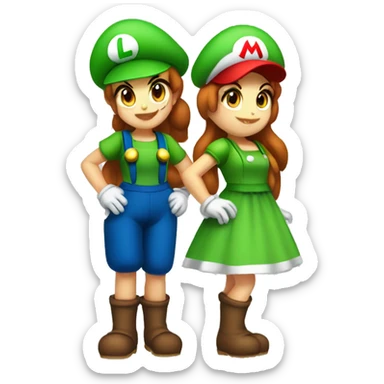 Mario and Luigi as girls sticker