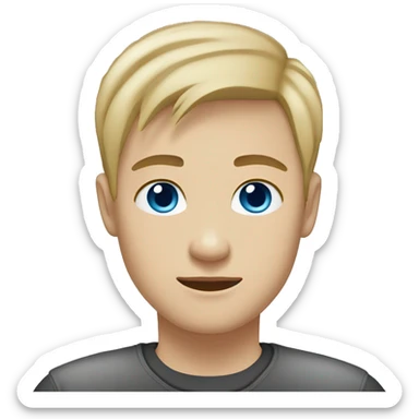 dark Blonde girl with blue eyes in black sweater and an east asian with light skin man with black hair and black eyes hugging sticker