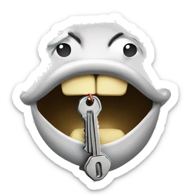 Zipped mouth throwing away a key sticker