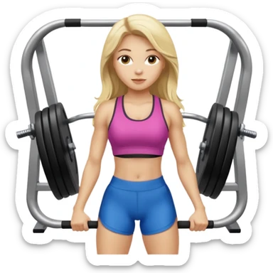 Blonde girl with long hair gym sticker