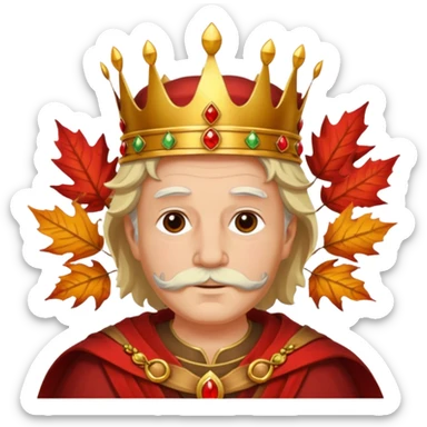 Autumn old King – maple crown + bronze sash,Red Kings. sticker