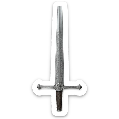 silver greatsword, ornate engravings, classic medieval look sticker