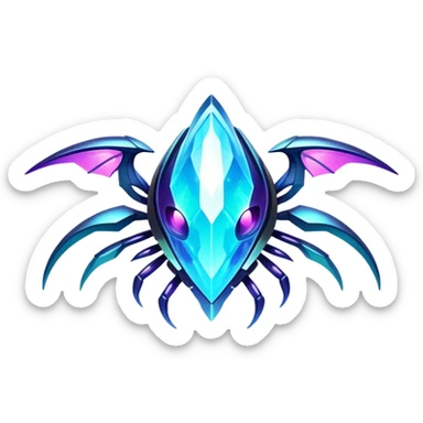  Epic legendary Shiny sparkly transparent bioluminescent luminescent vibrant bright pastel dark exotic iridescent colorful gradients futuristic modern metallic glossy glittery fantasy-cyber-Protogen-Fakémon-Pokémon-Vernid-creature sticker