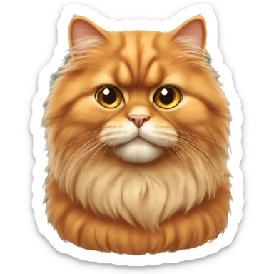 Orange persian fluffy cat sticker