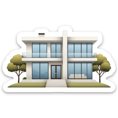 A modern house isolated on a plain background, clean architectural lines, large glass windows, minimalist design, neutral colors, soft studio lighting, high detail, realistic style
 sticker