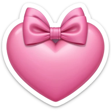 Pink heart with bow sticker